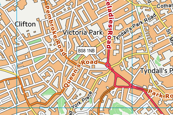 BS8 1NB map - OS VectorMap District (Ordnance Survey)