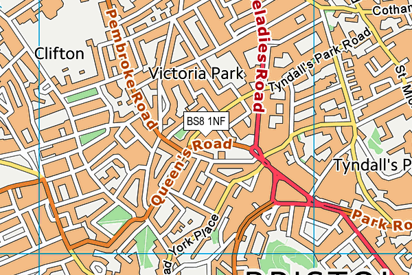 BS8 1NF map - OS VectorMap District (Ordnance Survey)