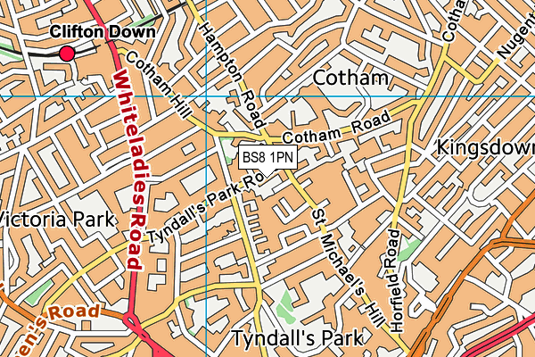 BS8 1PN map - OS VectorMap District (Ordnance Survey)