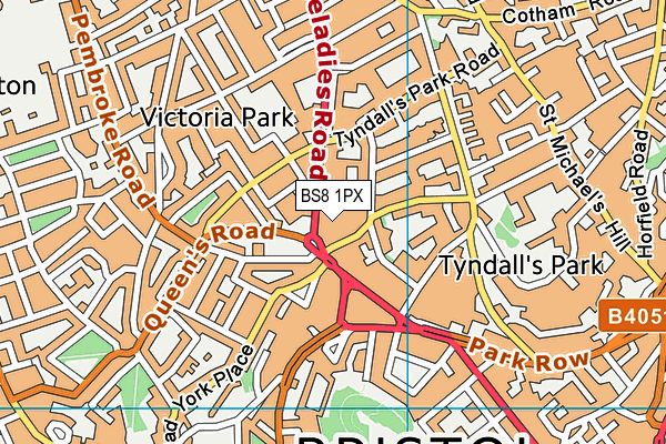 BS8 1PX map - OS VectorMap District (Ordnance Survey)