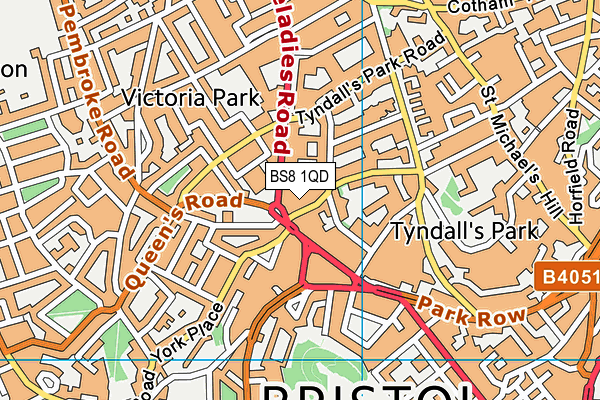 BS8 1QD map - OS VectorMap District (Ordnance Survey)