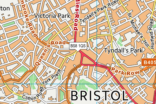 BS8 1QS map - OS VectorMap District (Ordnance Survey)