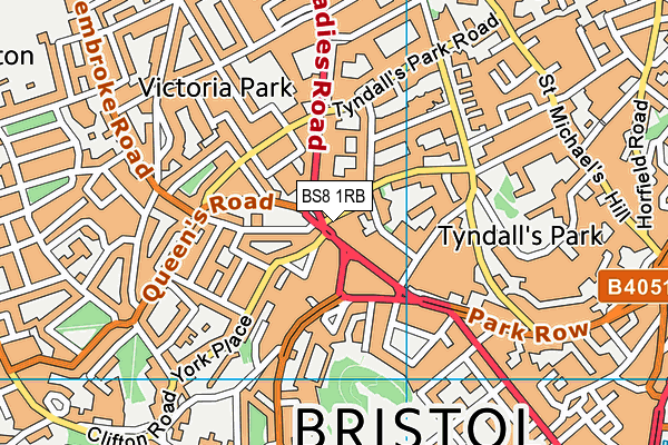 BS8 1RB map - OS VectorMap District (Ordnance Survey)