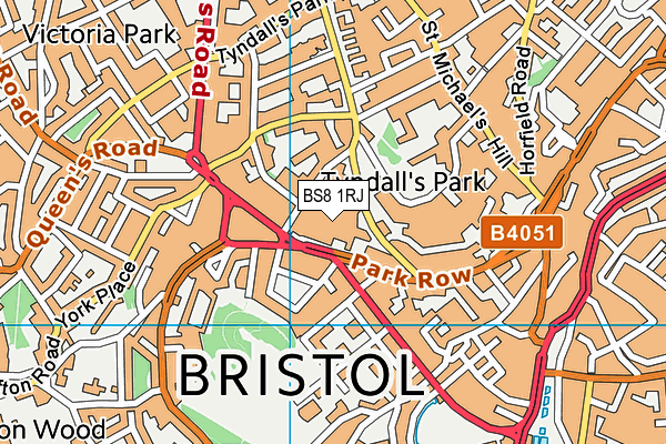 BS8 1RJ map - OS VectorMap District (Ordnance Survey)