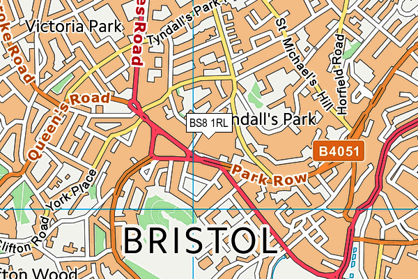 BS8 1RL map - OS VectorMap District (Ordnance Survey)