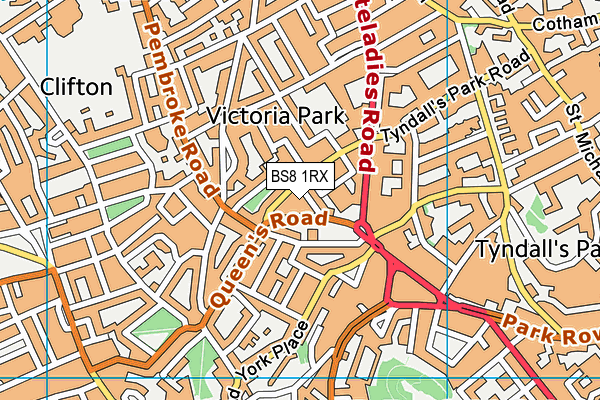 BS8 1RX map - OS VectorMap District (Ordnance Survey)