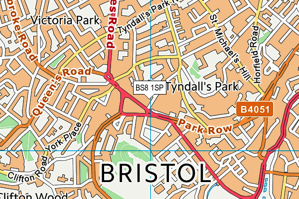 BS8 1SP map - OS VectorMap District (Ordnance Survey)