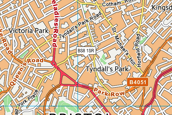 Bristol Grammar School map (BS8 1SR) - OS VectorMap District (Ordnance Survey)