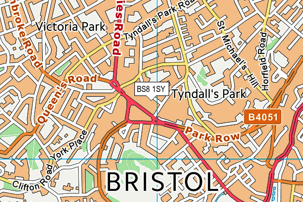BS8 1SY map - OS VectorMap District (Ordnance Survey)
