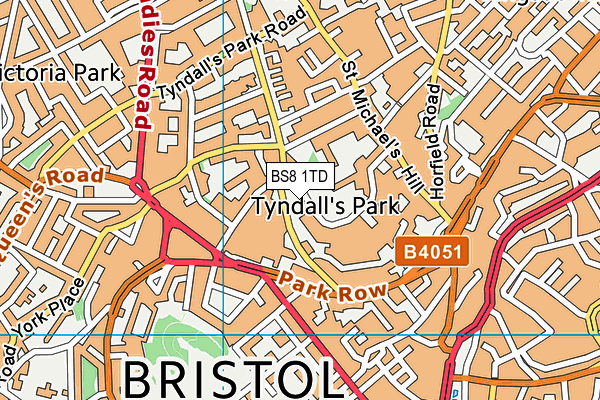 BS8 1TD map - OS VectorMap District (Ordnance Survey)