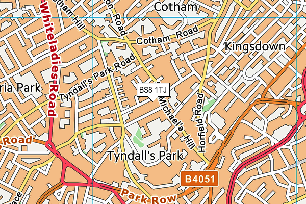 BS8 1TJ map - OS VectorMap District (Ordnance Survey)