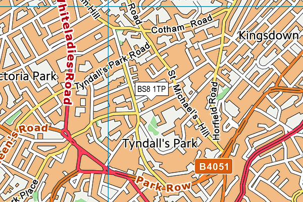 University Of Bristol (Indoor Sports Centre) map (BS8 1TP) - OS VectorMap District (Ordnance Survey)
