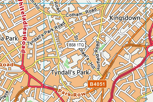 BS8 1TQ map - OS VectorMap District (Ordnance Survey)