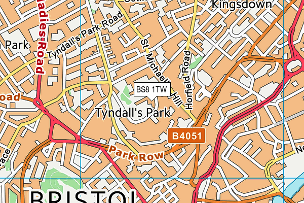 BS8 1TW map - OS VectorMap District (Ordnance Survey)