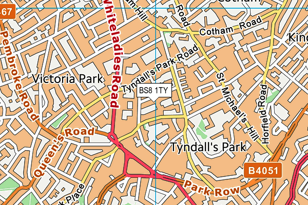 BS8 1TY map - OS VectorMap District (Ordnance Survey)