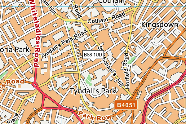 BS8 1UD map - OS VectorMap District (Ordnance Survey)