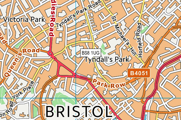 BS8 1UG map - OS VectorMap District (Ordnance Survey)