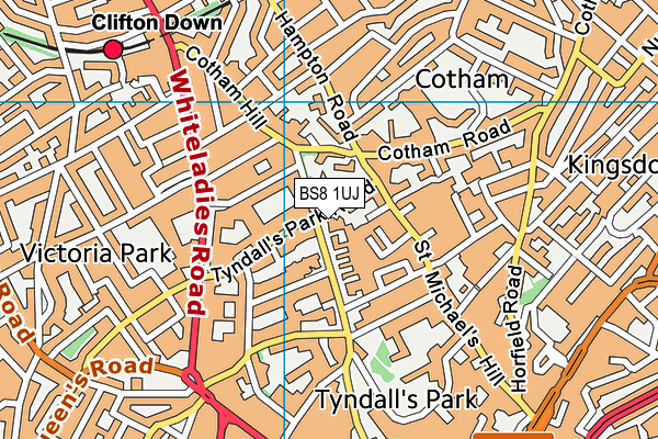 BS8 1UJ map - OS VectorMap District (Ordnance Survey)