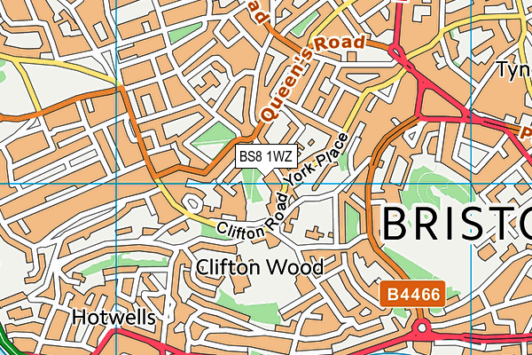 BS8 1WZ map - OS VectorMap District (Ordnance Survey)