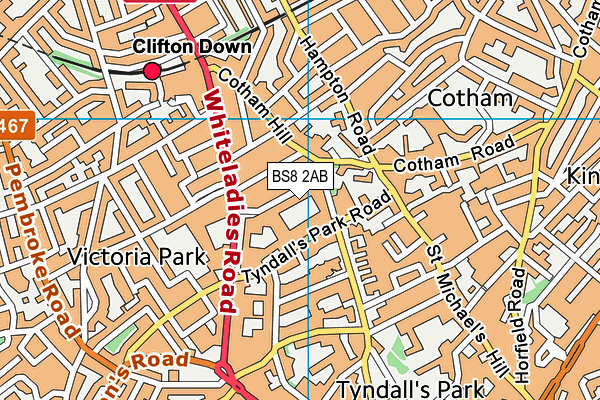 BS8 2AB map - OS VectorMap District (Ordnance Survey)