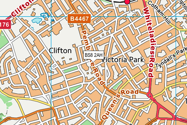 BS8 2AH map - OS VectorMap District (Ordnance Survey)