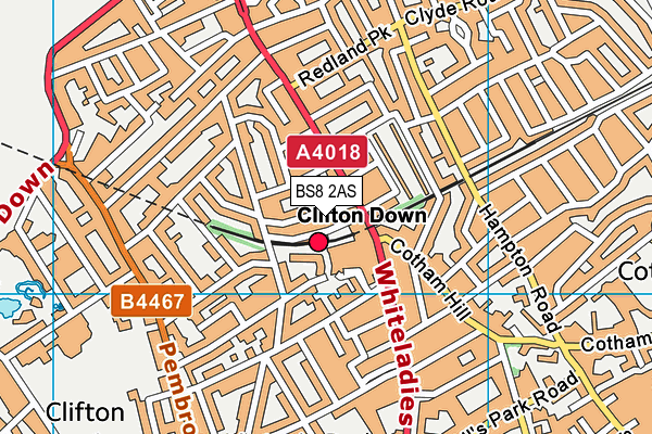 BS8 2AS map - OS VectorMap District (Ordnance Survey)