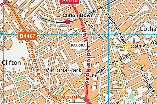 BS8 2BA map - OS VectorMap District (Ordnance Survey)