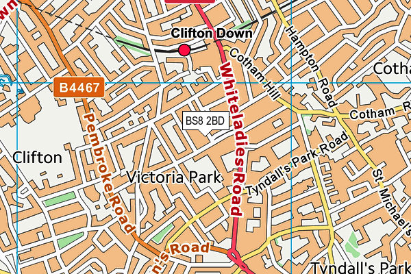 BS8 2BD map - OS VectorMap District (Ordnance Survey)