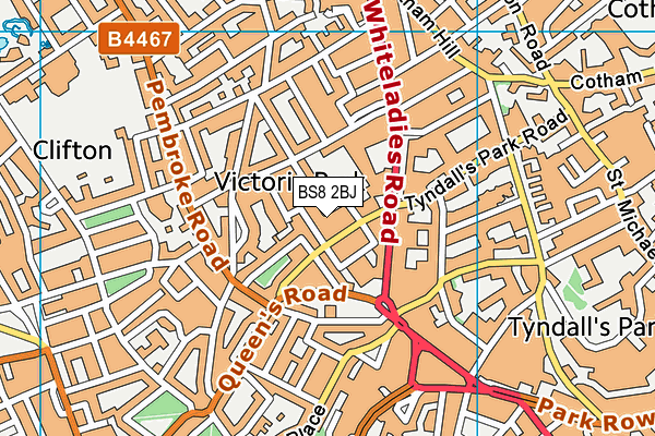 Lido Bristol map (BS8 2BJ) - OS VectorMap District (Ordnance Survey)