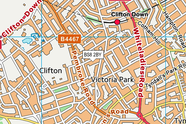 BS8 2BY map - OS VectorMap District (Ordnance Survey)