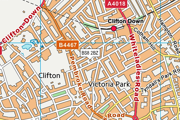 BS8 2BZ map - OS VectorMap District (Ordnance Survey)