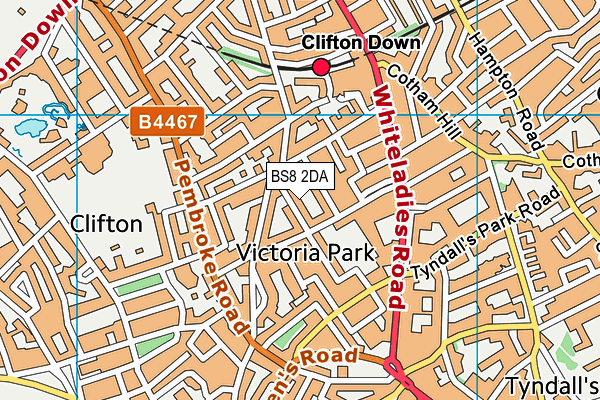 BS8 2DA map - OS VectorMap District (Ordnance Survey)