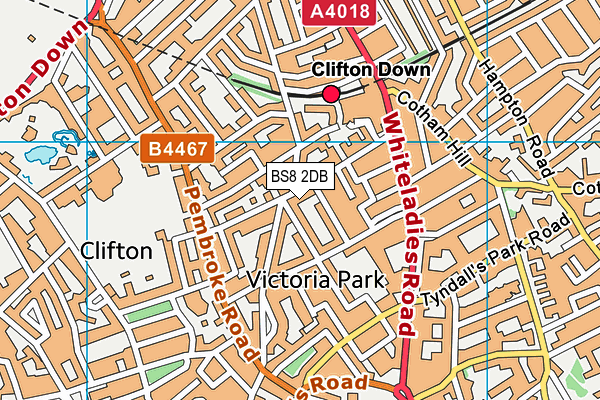 BS8 2DB map - OS VectorMap District (Ordnance Survey)