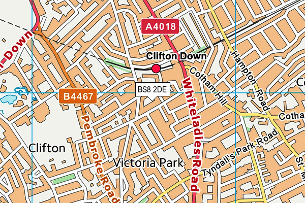 BS8 2DE map - OS VectorMap District (Ordnance Survey)