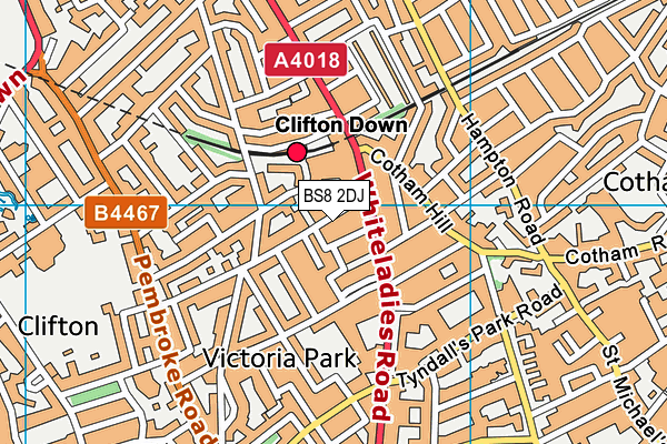 BS8 2DJ map - OS VectorMap District (Ordnance Survey)