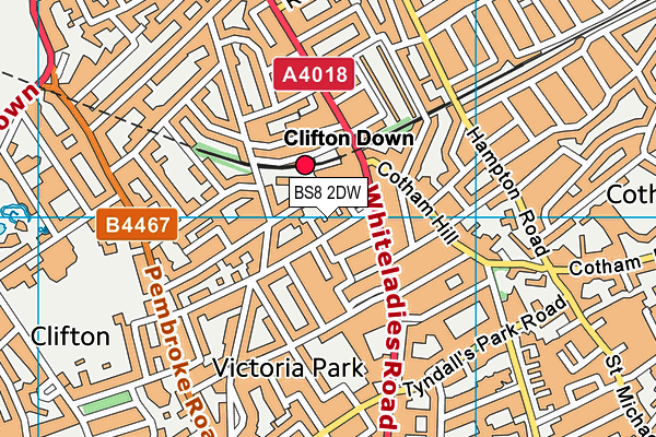 BS8 2DW map - OS VectorMap District (Ordnance Survey)