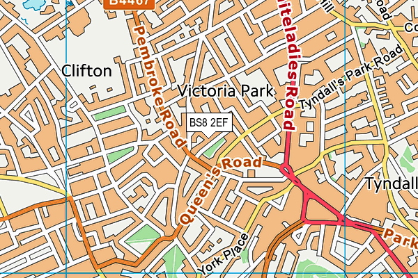 BS8 2EF map - OS VectorMap District (Ordnance Survey)