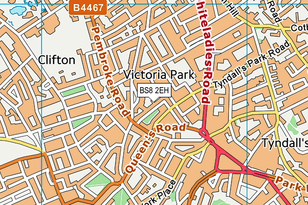 BS8 2EH map - OS VectorMap District (Ordnance Survey)