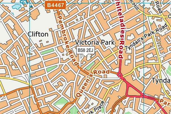 BS8 2EJ map - OS VectorMap District (Ordnance Survey)