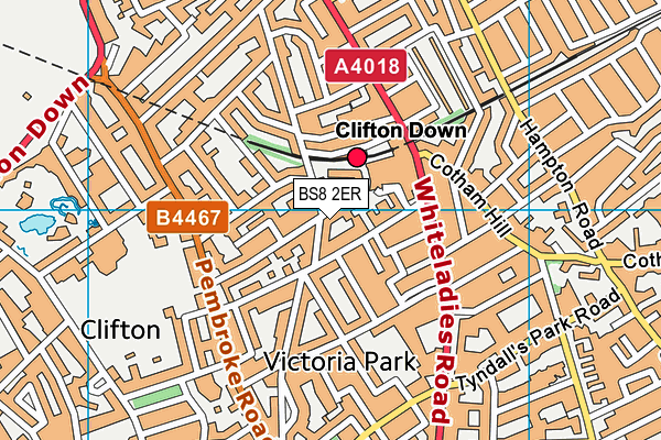 BS8 2ER map - OS VectorMap District (Ordnance Survey)