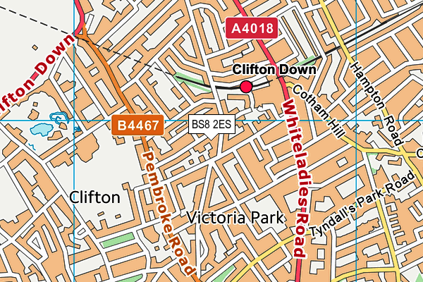 BS8 2ES map - OS VectorMap District (Ordnance Survey)