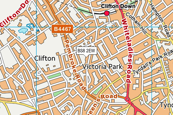 BS8 2EW map - OS VectorMap District (Ordnance Survey)