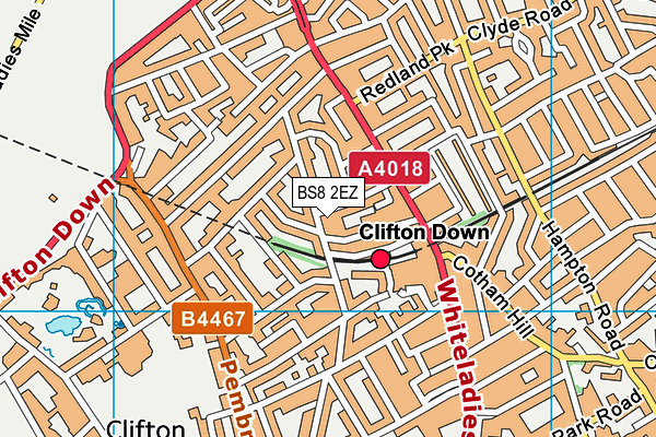 BS8 2EZ map - OS VectorMap District (Ordnance Survey)