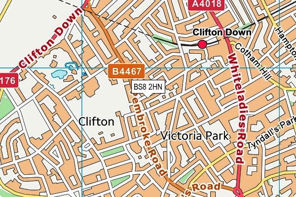 BS8 2HN map - OS VectorMap District (Ordnance Survey)