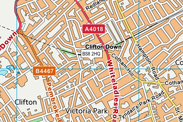 BS8 2HQ map - OS VectorMap District (Ordnance Survey)