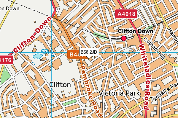 BS8 2JD map - OS VectorMap District (Ordnance Survey)