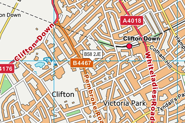 BS8 2JE map - OS VectorMap District (Ordnance Survey)