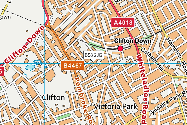 BS8 2JG map - OS VectorMap District (Ordnance Survey)