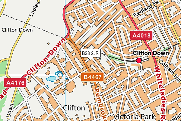 Clifton Lawn Tennis Club map (BS8 2JR) - OS VectorMap District (Ordnance Survey)