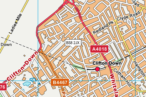 BS8 2JX map - OS VectorMap District (Ordnance Survey)